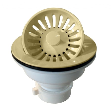 Westbrass Push/Pull Style Large Kitchen Basket Strainer in Powdercoated Almond D2143P-51